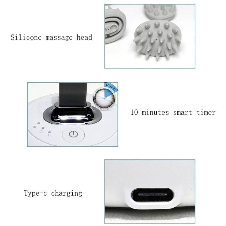Electric Silicone Contacts Head Massager, Specification: English(White)