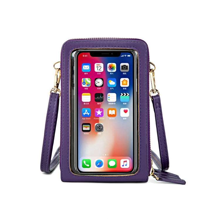 SJ617 Multifunctional Touch Screen Phone Bag Single-shoulder Bag(Purple)