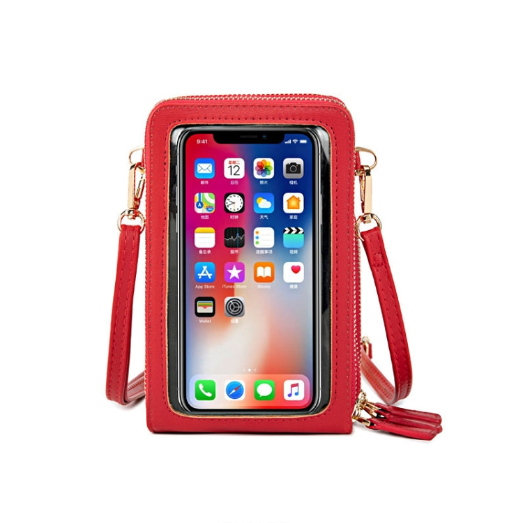 SJ617 Multifunctional Touch Screen Phone Bag Single-shoulder Bag(Red)