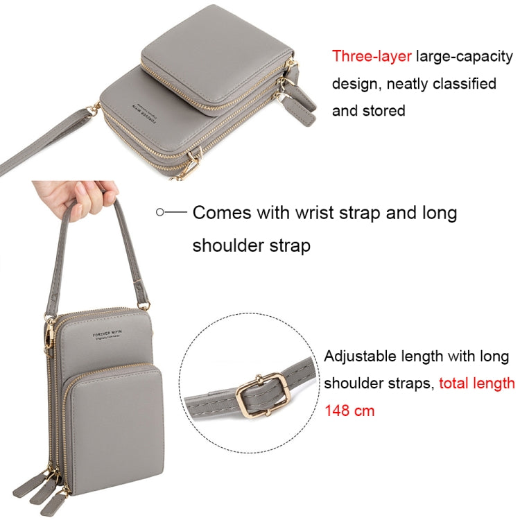 SJ617 Multifunctional Touch Screen Phone Bag Single-shoulder Bag(Light Blue)