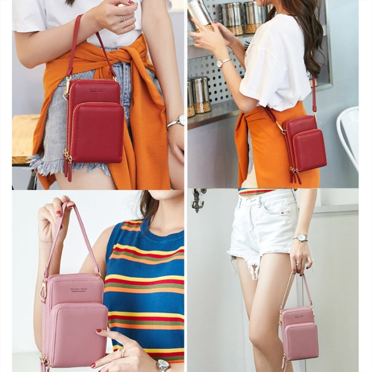 SJ617 Multifunctional Touch Screen Phone Bag Single-shoulder Bag(Light Blue)