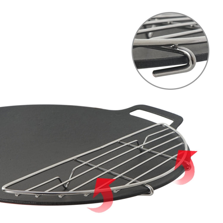 304 Stainless Steel Camping BBQ Frying Pan Steaming Rack, Size: 26x8.5cm