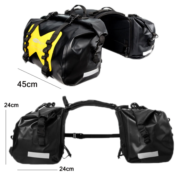 AFISHTOUR FM2021 Large Capacity Waterproof Motorcycle Rear Seat Bag, Color: Black