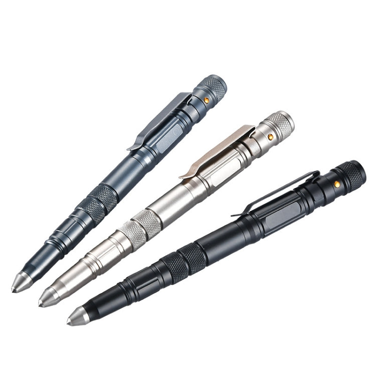 P08 Outdoor LED With Flashing Tungsten Steel Window Breaking Self-Defense Pen(Gold)