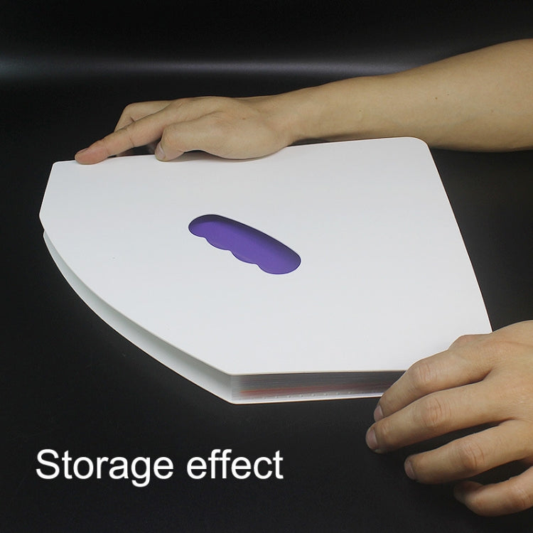 Standing Organ Clip Student Test Paper Storage Clip(Black Surface (Rainbow Inner Page))