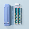 4 in 1 Pencil Eraser Ruler Stationery Box(Athens Blue)