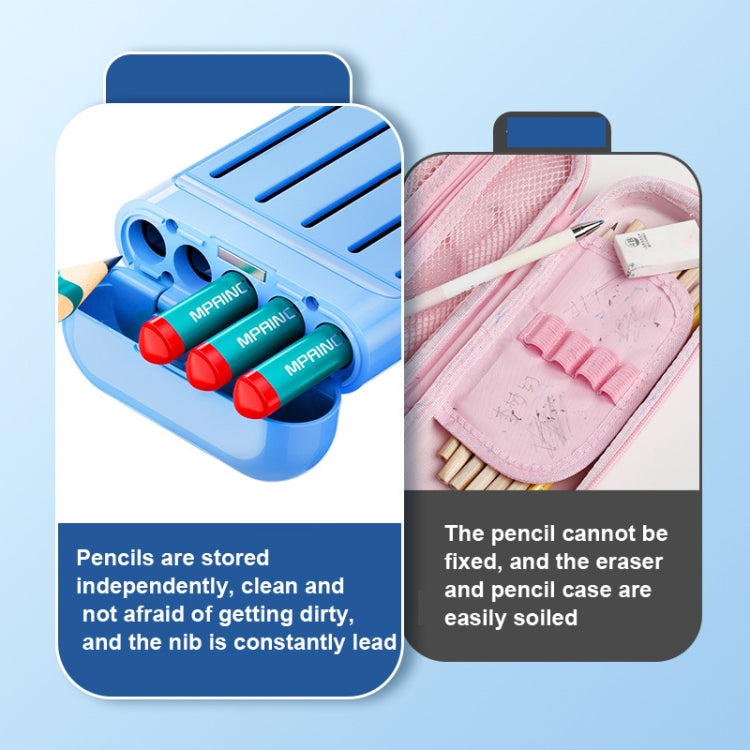 4 in 1 Pencil Eraser Ruler Stationery Box(Athens Blue)