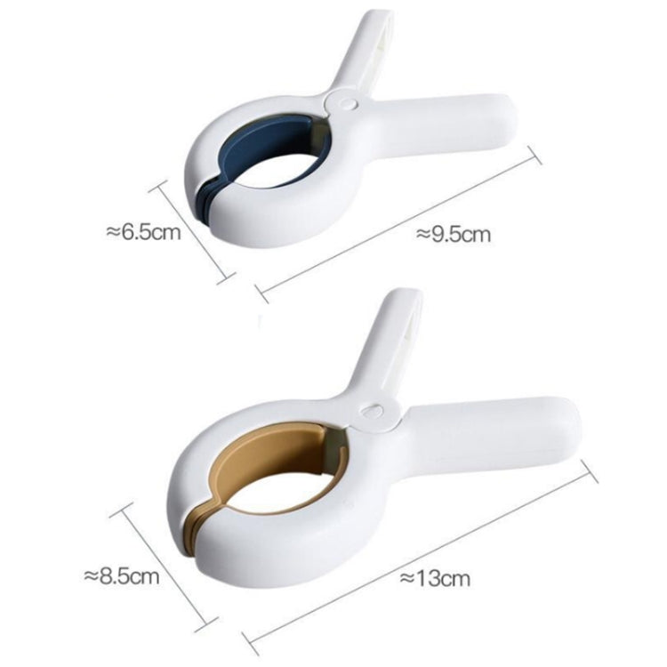 2 PCS Large Blue Household Plastic Windproof Sheet Fixed Clothespin Hanger Clip
