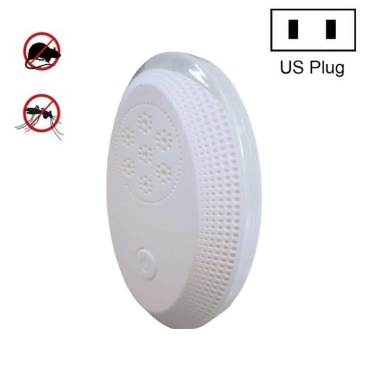 Ultrasonic Mosquito Rat Repellent Night Light, Specification: US Plug(Pearl White)