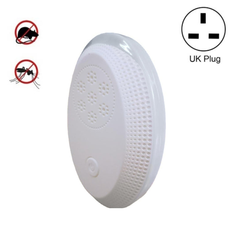 Ultrasonic Mosquito Rat Repellent Night Light, Specification: UK Plug(Pearl White)