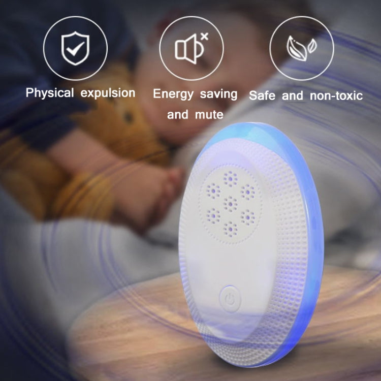 Ultrasonic Mosquito Rat Repellent Night Light, Specification: EU Plug(Pearl White)