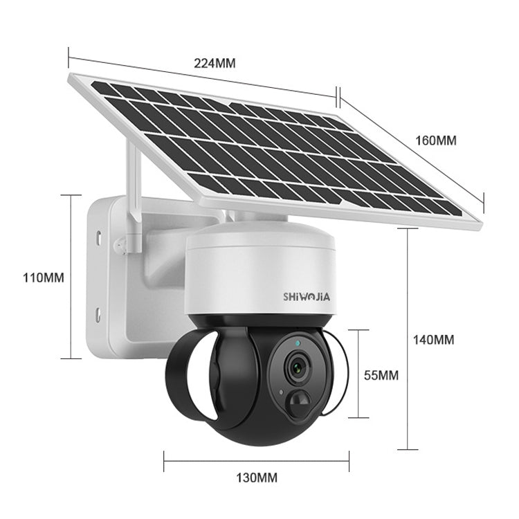 SHIWOJIA IP66 Waterproof WiFi Solar Dome IP Camera,  Support Two-way Audio & PIR Motion Detection & Night Vision & TF Card(1080P Graffiti Solar WiFi Version)