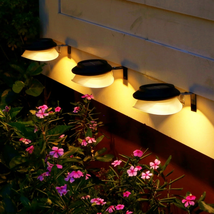 Punch-free Flying Saucer Solar Lamp Outdoor Garden Decoration Wall Lamp(Black Shell Warm Light)
