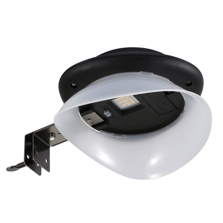Punch-free Flying Saucer Solar Lamp Outdoor Garden Decoration Wall Lamp(Black Shell Warm Light)