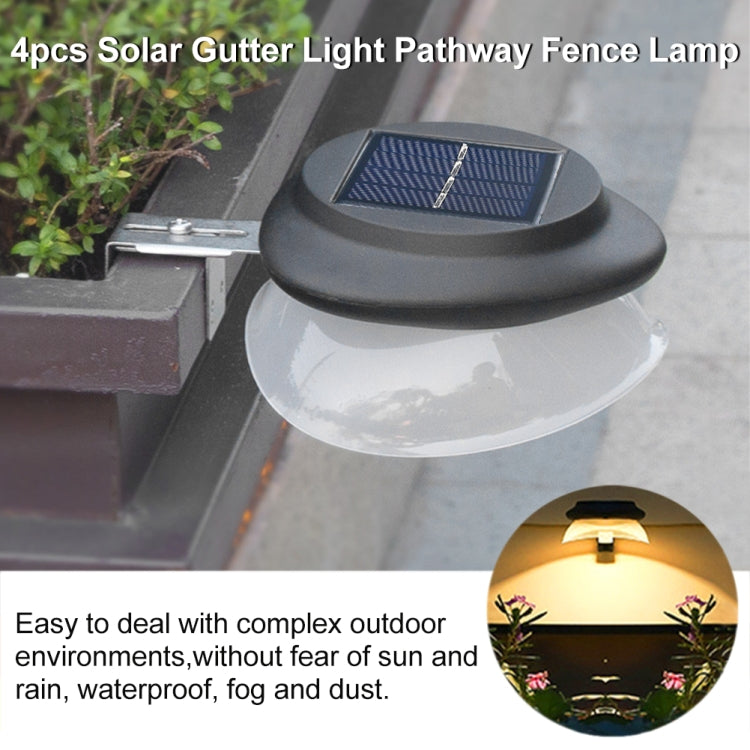 Punch-free Flying Saucer Solar Lamp Outdoor Garden Decoration Wall Lamp(Black Shell Warm Light)