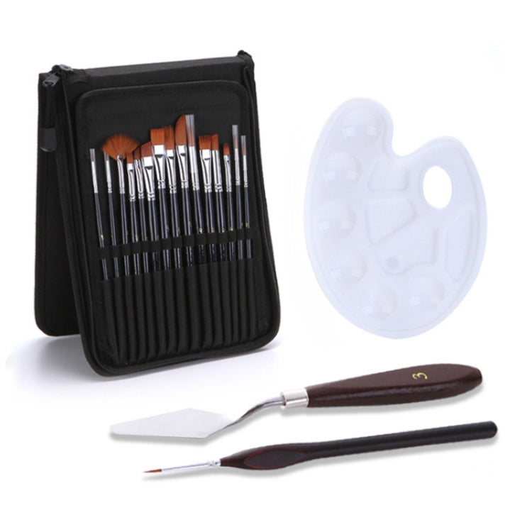 19 PCS/Set Nylon Hair Oil Brush With Cloth Bag Set(16 Brush +1 Cloth Bag +1 Plate + Scraper)