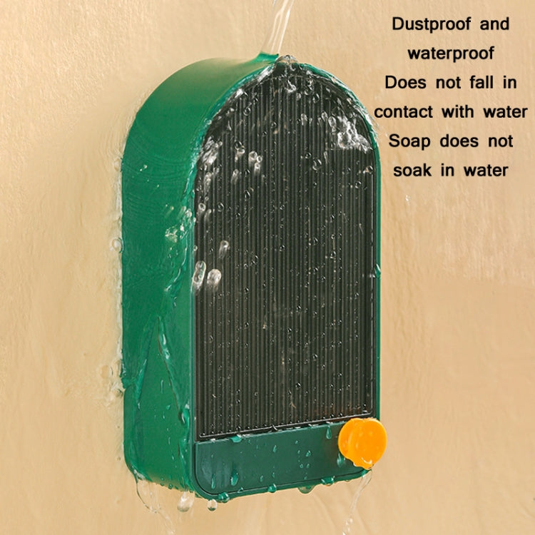 Home Bathroom Wall Mounted Drain Soap Dish With Lid(White Orange)
