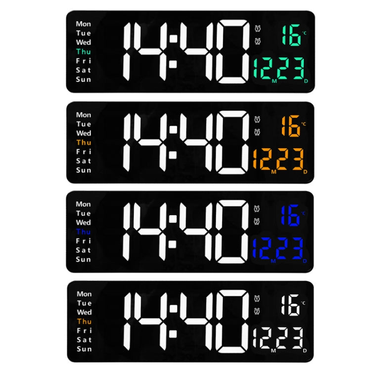 6626 Living Room Wall-Mounted Large Screen Display LED Digital Clock, Color: White Temperature