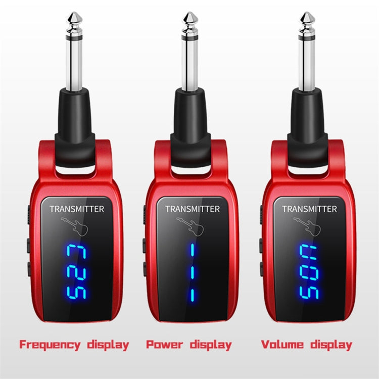 U12DX  6.35mm Jack Wireless Guitar Transmitter Receiver Rechargeable Adapter(Red)