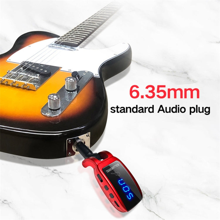 U12DX  6.35mm Jack Wireless Guitar Transmitter Receiver Rechargeable Adapter(Black)