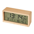 1906 Solid Wood Luminous Clock Large Screen Temperature And Humidity Clock(Eucalyptus Yellow)