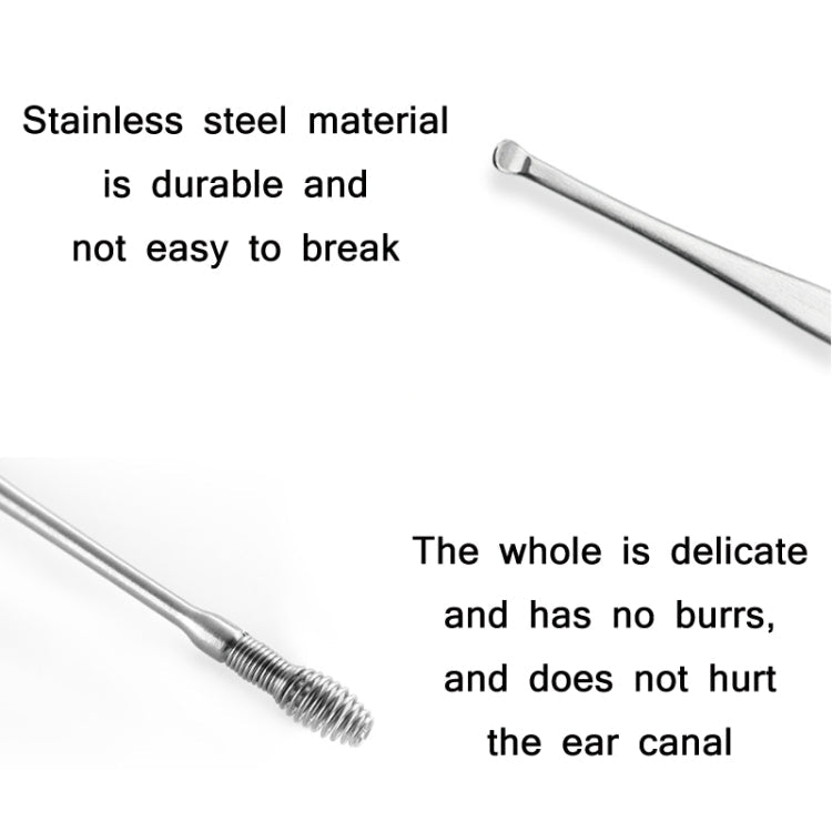 QILIZUO  3 Sets Stainless Steel Double-Ended Screw Ear Scoop