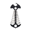 5 PCS Multifunctional Outdoor Camping Fishbone Nail Spring Hook Wind Rope Buckle(Black)