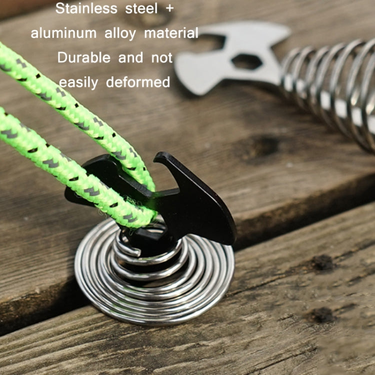 5 PCS Multifunctional Outdoor Camping Fishbone Nail Spring Hook Wind Rope Buckle(Black)