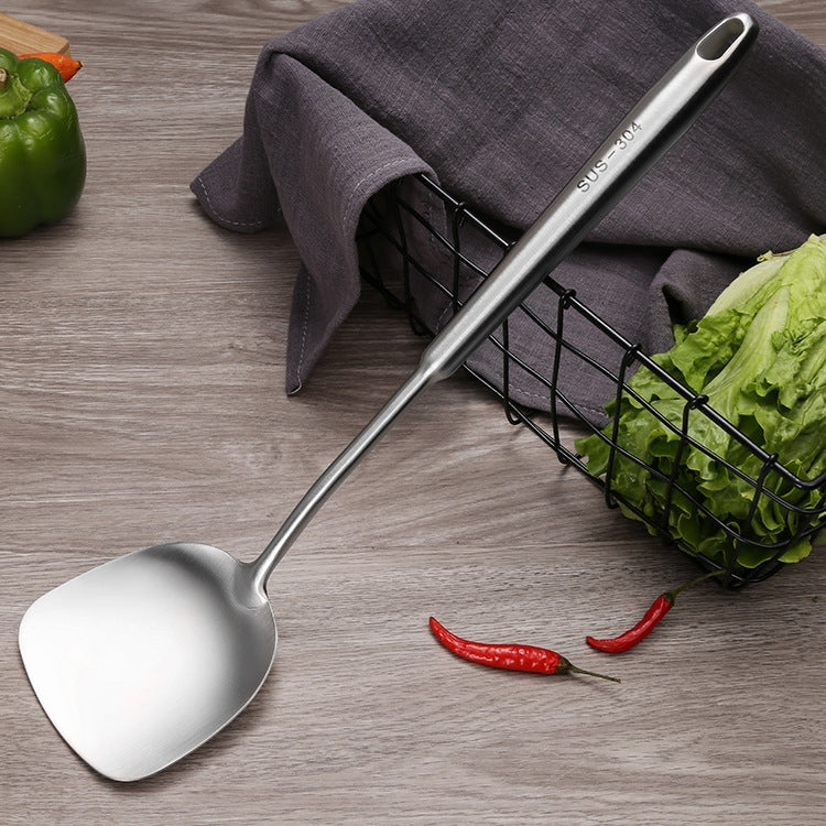 304 Stainless Steel Kitchen Equipment Thickened Hollow Handle Cooking Tool, Style: Spatula