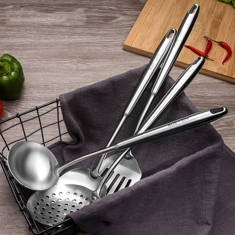 304 Stainless Steel Kitchen Equipment Thickened Hollow Handle Cooking Tool, Style: Spatula