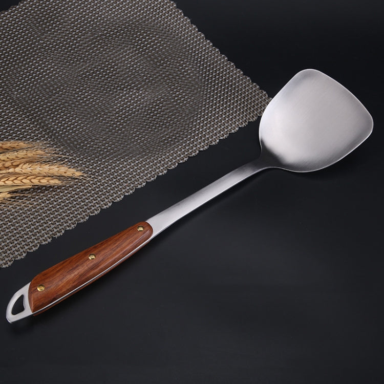 304 Stainless Steel Wooden Handle Kitchenware Home Kitchen Equipment, Style: Fried Spatula