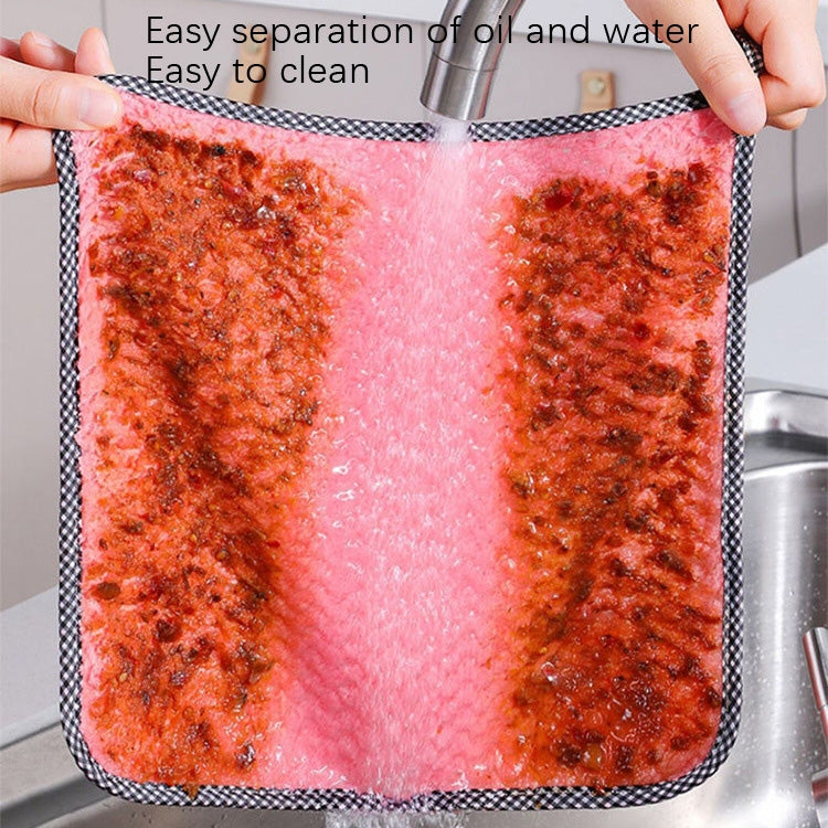 4pcs Hand Towel Hangable Dishcloth Kitchen Rag Non-Stick Oil Absorbent Towel(Color Random Delivery)