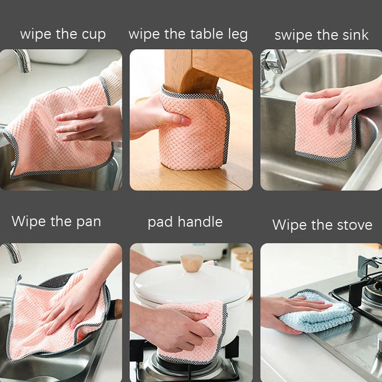 4pcs Hand Towel Hangable Dishcloth Kitchen Rag Non-Stick Oil Absorbent Towel(Color Random Delivery)