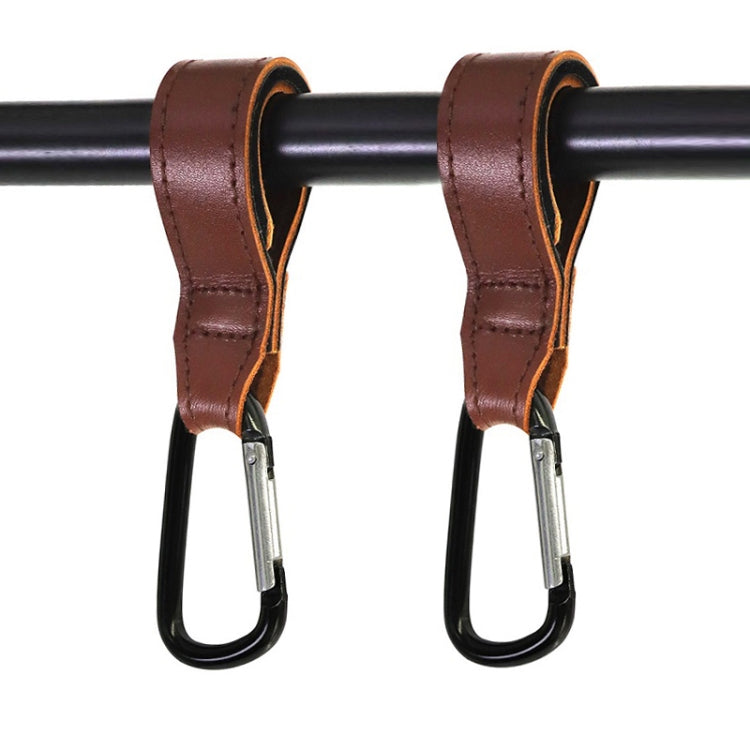 2 PCS Baby Stroller Convenient Carabiner Hook(Brown)