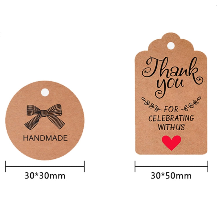 5 Bags 100PCS/Bag Kraft Paper Gift Tags Hang Tags(L-26)