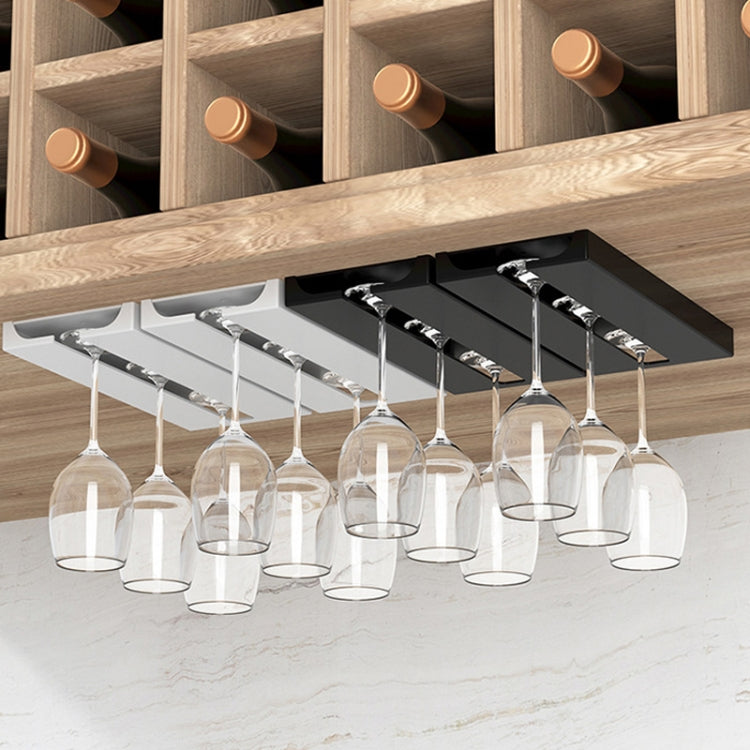2 PCS Living Room Kitchen Free Punch Goblet Wine Glass Hanging Rack(Black)