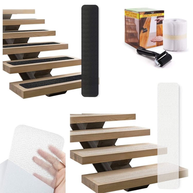 15 PCS PEVA  Rubber Non-marking Step Non-slip Tape,Size: 15 x 61cm(Gravel Transparent)
