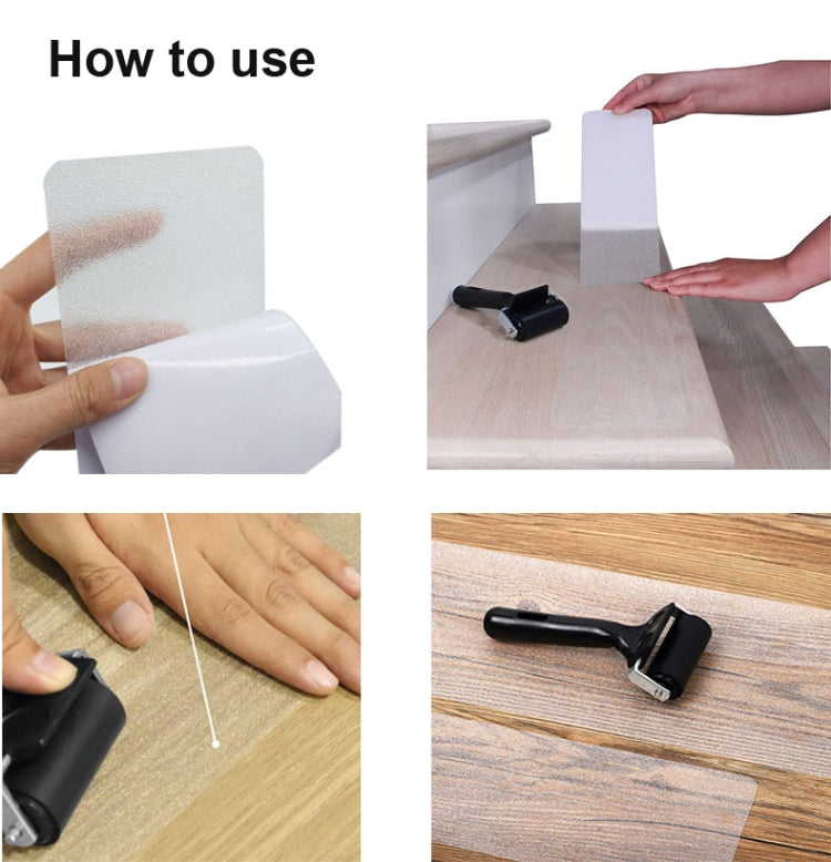 15 PCS PEVA  Rubber Non-marking Step Non-slip Tape,Size: 15 x 61cm(Gravel Transparent)