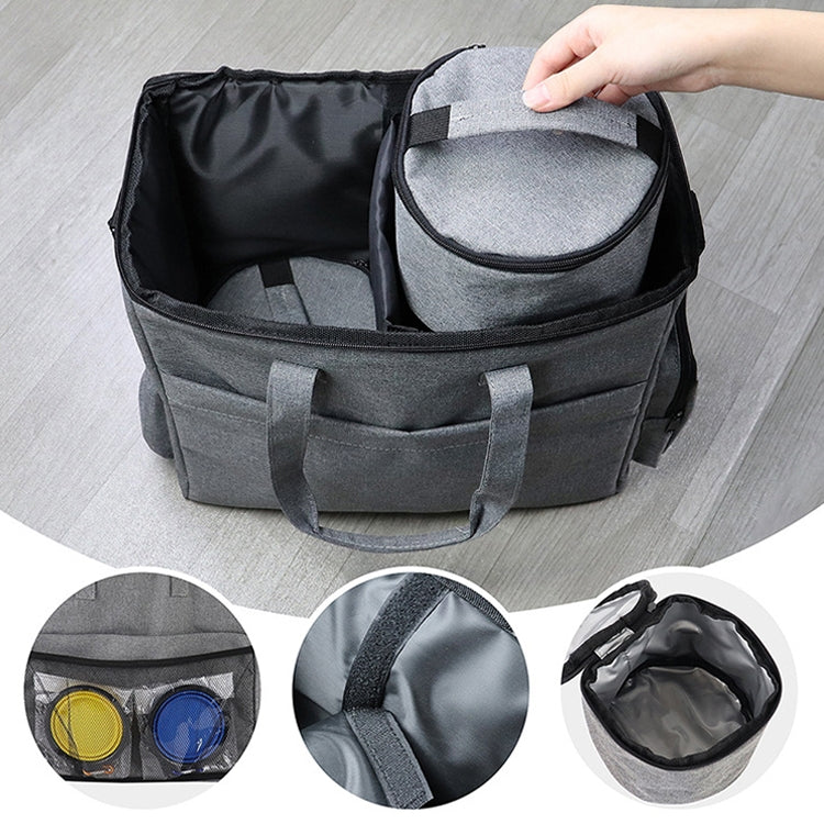Travel Portable Carry Out Pet Supplies Storage Single-shoulder Bag Without Dog Bowl(Black)