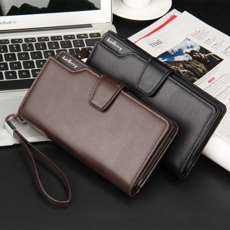 Baellerry Casual Wallet Long Clutch Tri-fold Wallet Multifunctional Phone Bag For Men(Black)
