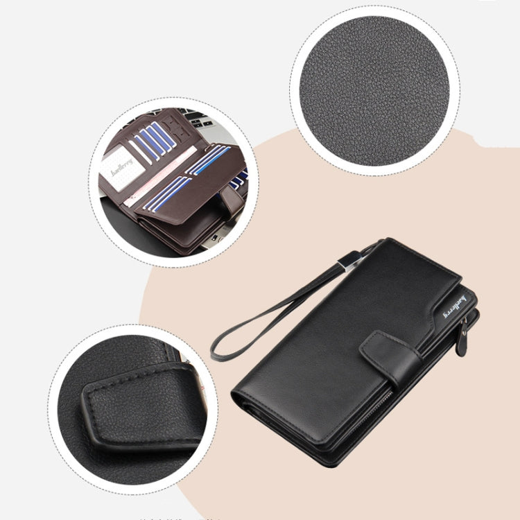 Baellerry Casual Wallet Long Clutch Tri-fold Wallet Multifunctional Phone Bag For Men(Black)