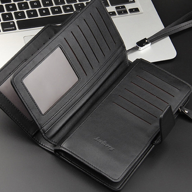 Baellerry Casual Wallet Long Clutch Tri-fold Wallet Multifunctional Phone Bag For Men(Black)