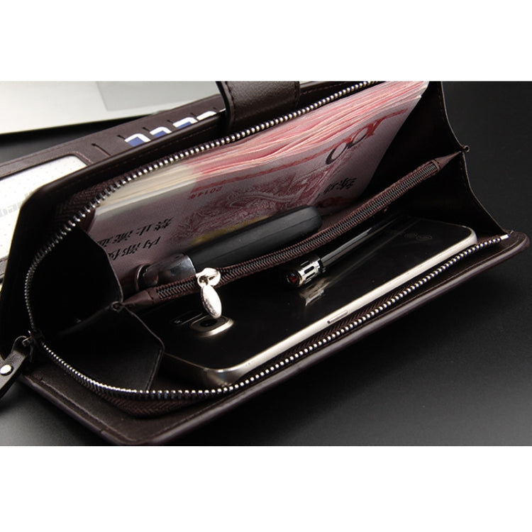 Baellerry Casual Wallet Long Clutch Tri-fold Wallet Multifunctional Phone Bag For Men(Black)