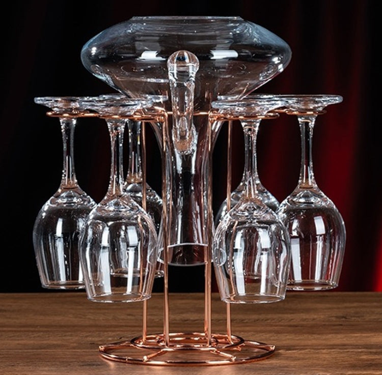 Wrought Iron Red Wine Glass Holder Decanter Stand Goblet Holder(Rose Gold)