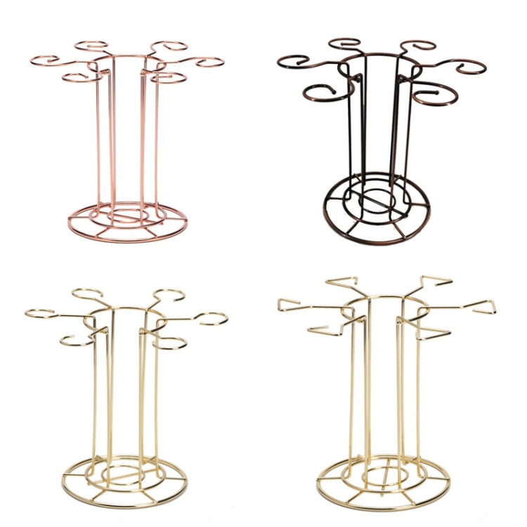 Wrought Iron Red Wine Glass Holder Decanter Stand Goblet Holder(Imitation Golden Semi-mug)