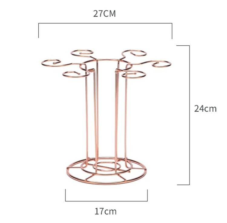 Wrought Iron Red Wine Glass Holder Decanter Stand Goblet Holder(Rose Gold)