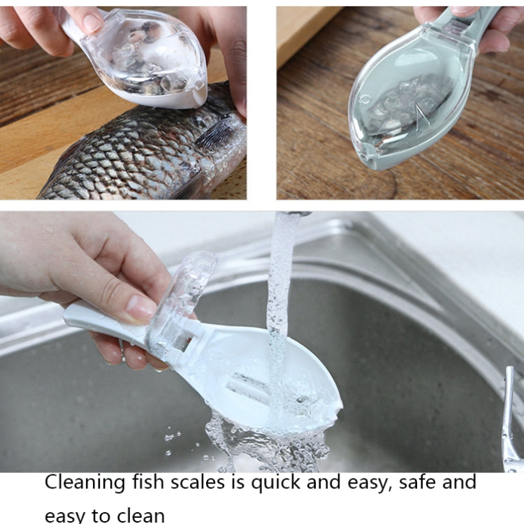 3 PCS CT1682 Thickened Plastic Fish Scaler with Cover(Blue)