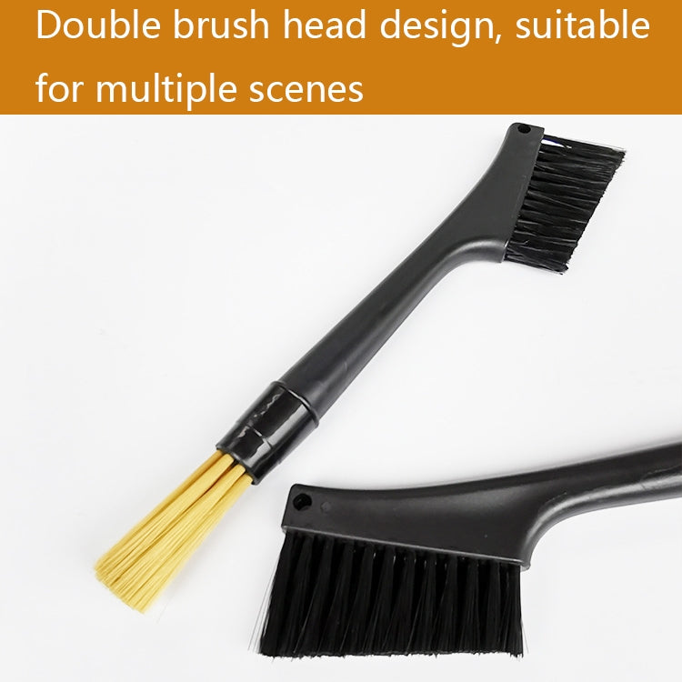 KFS-04 Double-ended Soft-bristled Coffee Machine Cleaning Brush(Black)