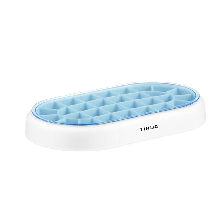 S10001 28 Grid Silicone Soft Bottom Refrigerator Frozen Ice Cube Mold(Light Blue)