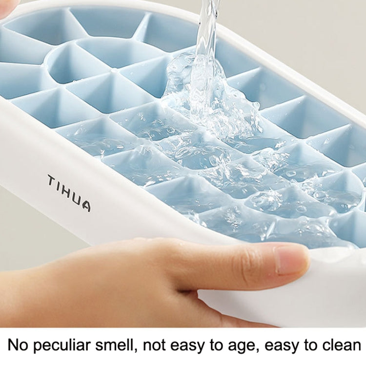 S10001 28 Grid Silicone Soft Bottom Refrigerator Frozen Ice Cube Mold(Green)